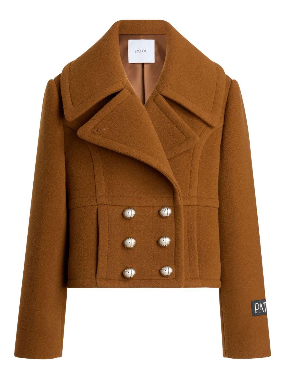 Lapels cropped double-breasted buttoned coat CO0310217 121B PATOU