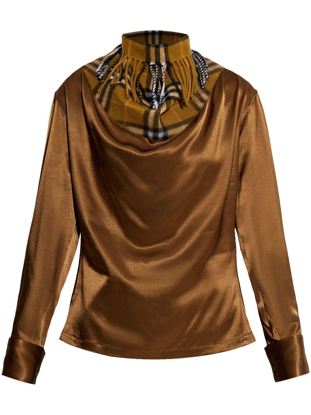 Blouse with high neck and fringes 8099116 C1428 BURBERRY