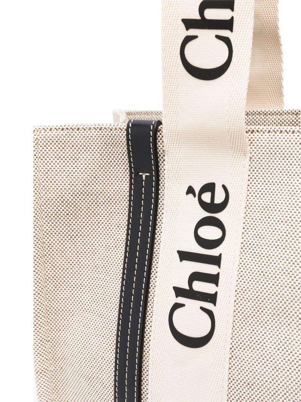 Woody medium linen tote bag CHC22AS383I26 91J CHLOÉ