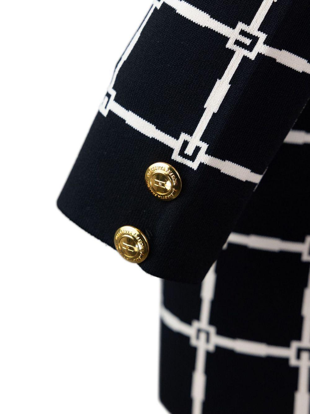 Logo jacquard dress with boat neckline AM57B51E2 685 ELISABETTA FRANCHI