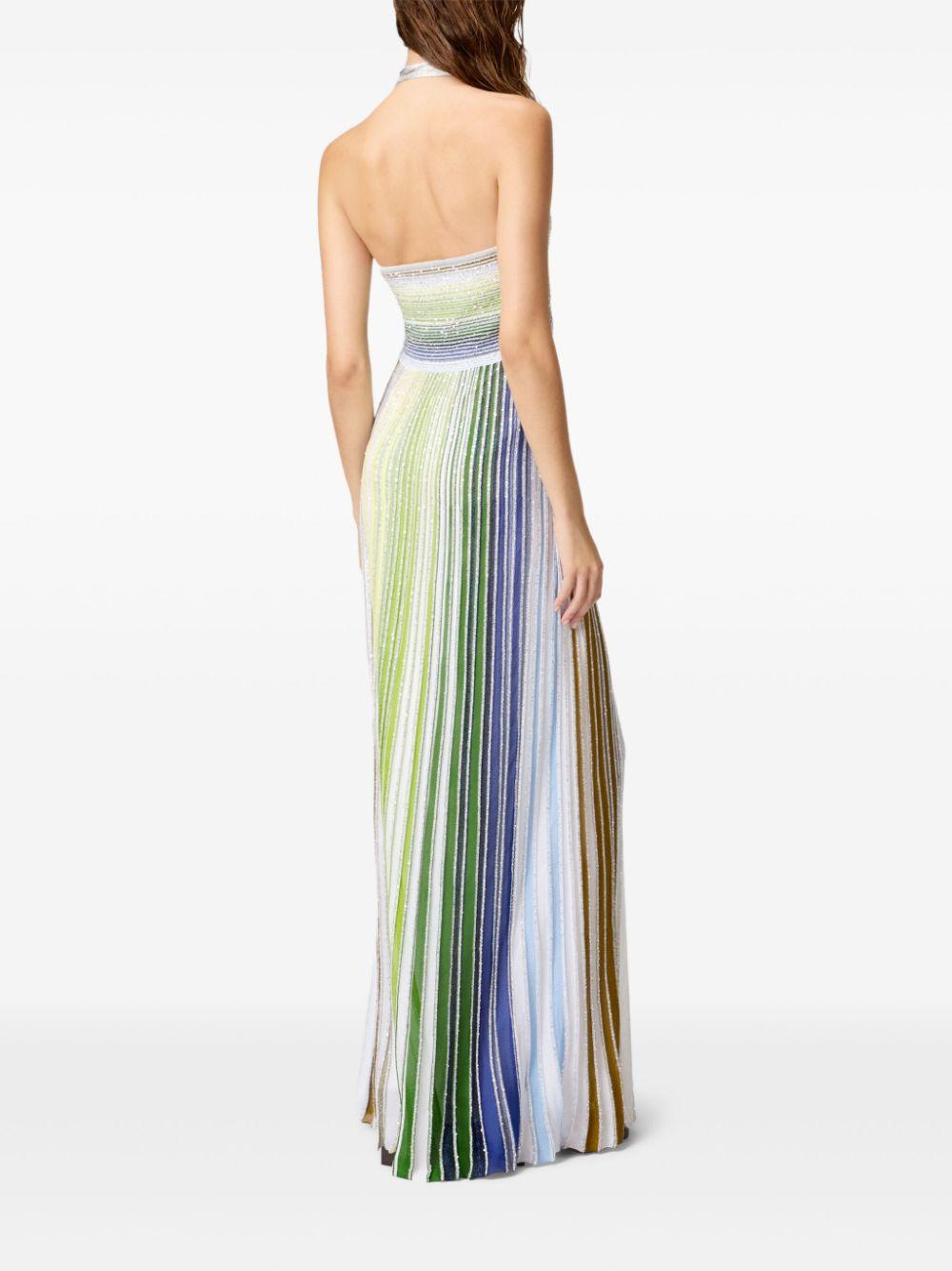 Long striped dress with sequins and neck fastening DS25SG13 BK042DSM9N9 MISSONI
