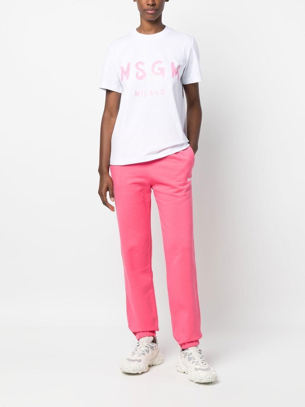 Graffiti logo-print T-shirt<BR/><BR/> 3441MDM510 23700201A MSGM
