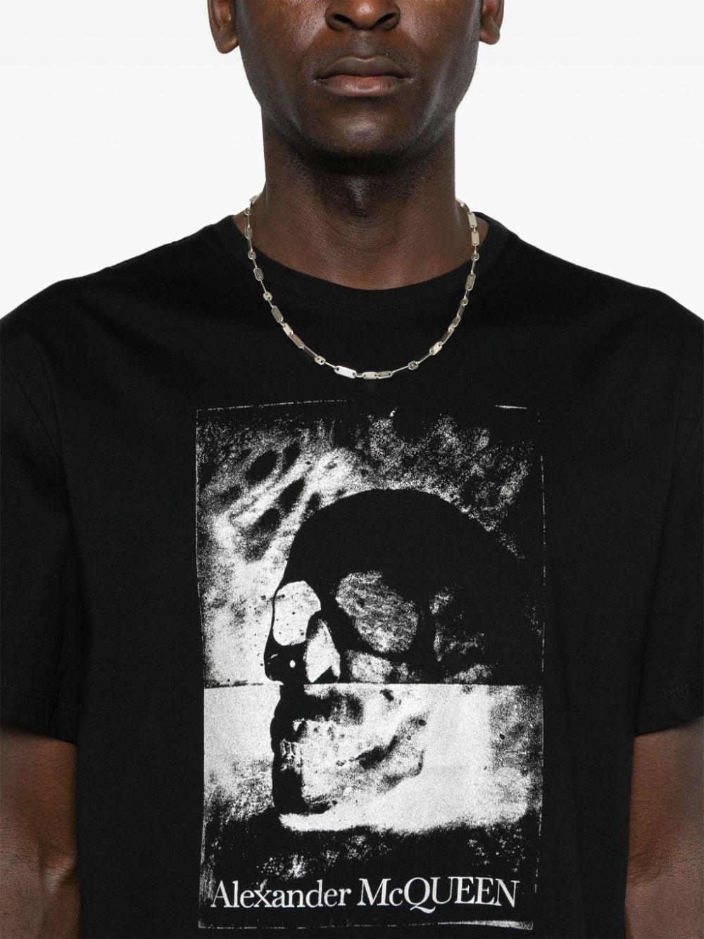 Skull-print cotton T-shirt<BR/><BR/><BR/> 794678 QTABV0527 ALEXANDER MCQUEEN