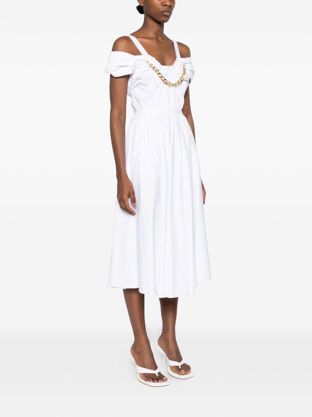 Stretch cotton dress with jewel chain AB92161E2 100 ELISABETTA FRANCHI