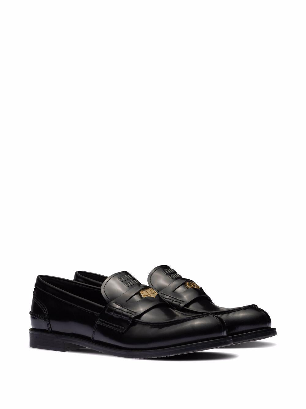Brushed leather loafers 5D773DULX F-020F0002 MIU MIU