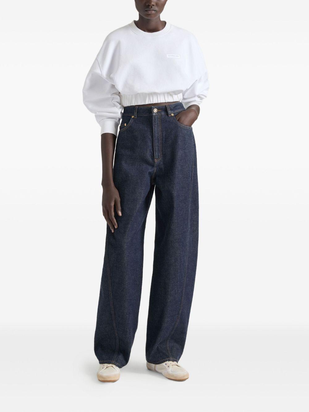 Cropped sweatshirt with elasticated waistband BWJ04VG24J 100 GIVENCHY