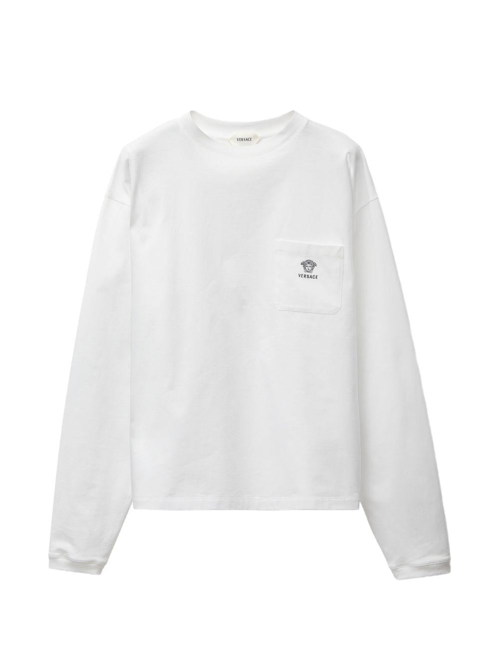Embroidered Cotton-Jersey T-Shirt 1024573 1A179151W000 VERSACE