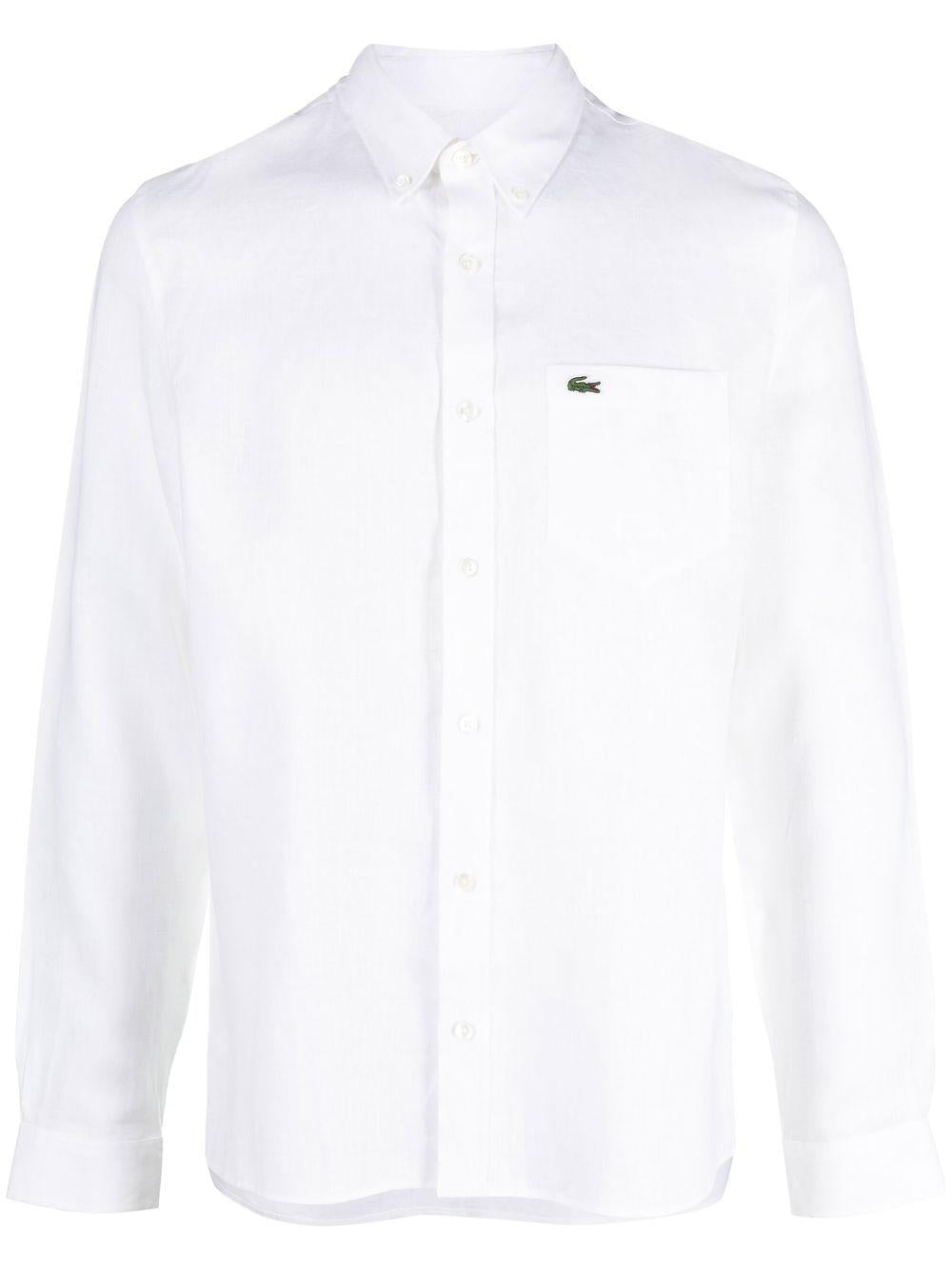 White logo-embroidered button-down shirt CH5692 001 LACOSTE