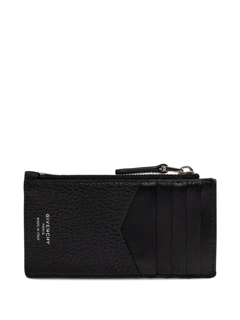 Zipped card holder in grained leather BK60DNK213 001 GIVENCHY