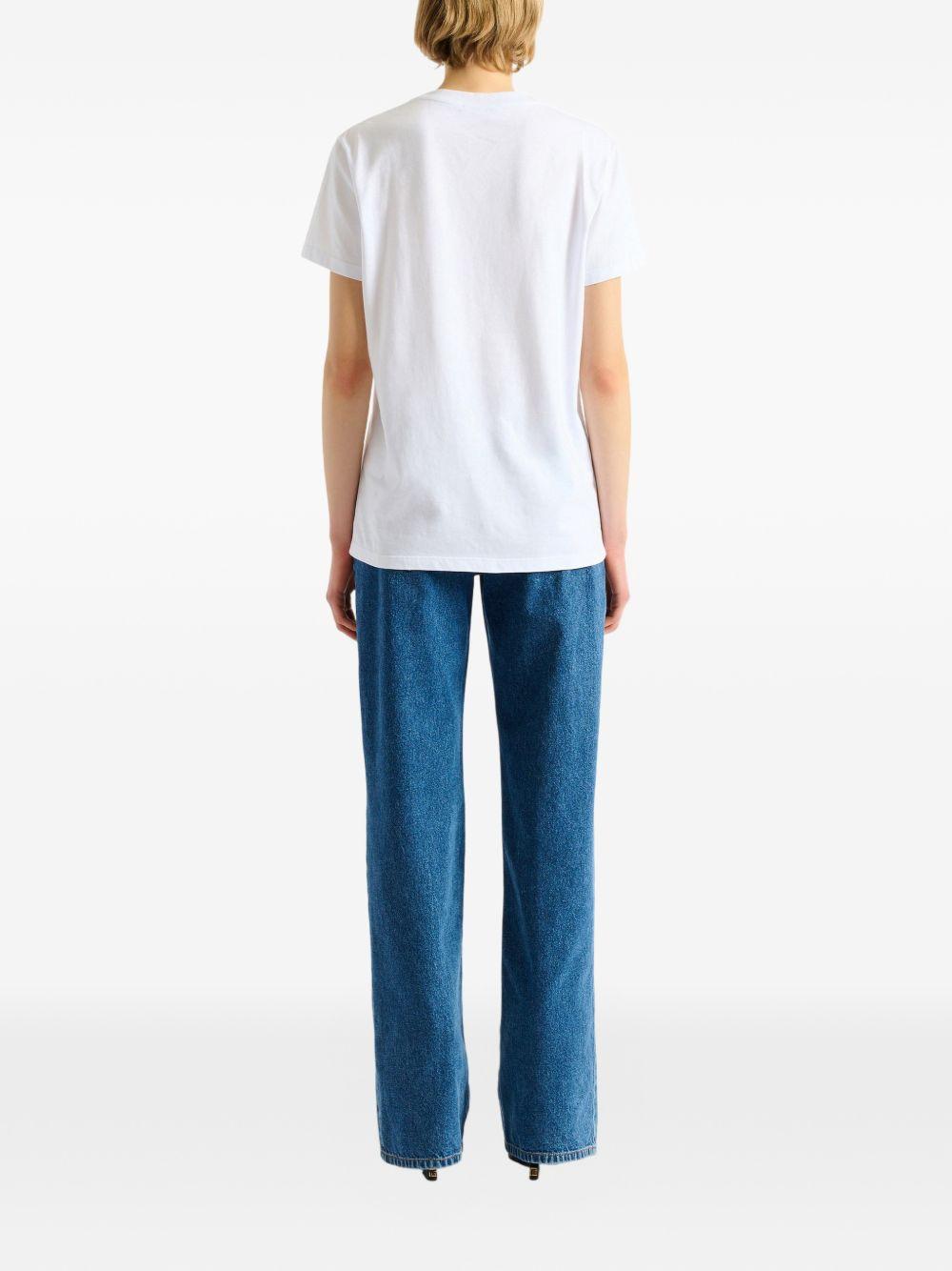 Embroidered Balmain Paris T-shirt HF1EF000BD10 GAB BALMAIN