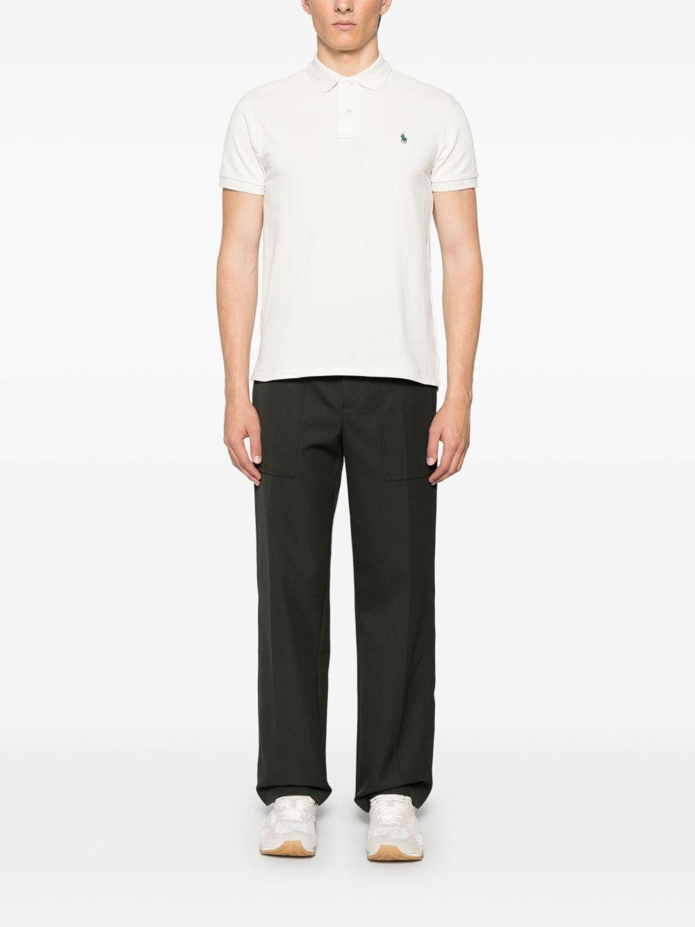 Polo Pony-embroidered polo shirt<BR/><BR/><BR/> 710680784426 ANTIQUE CREAM/ANTIQUE GREEN POLO RALPH LAUREN