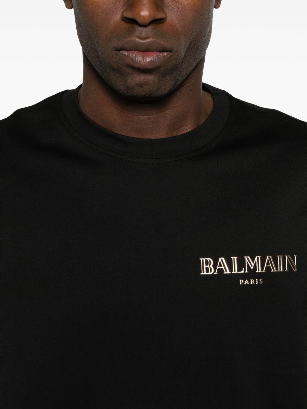 Logo-appliqué T-shirt<BR/><BR/><BR/> EH1EF000GD84 EAD BALMAIN