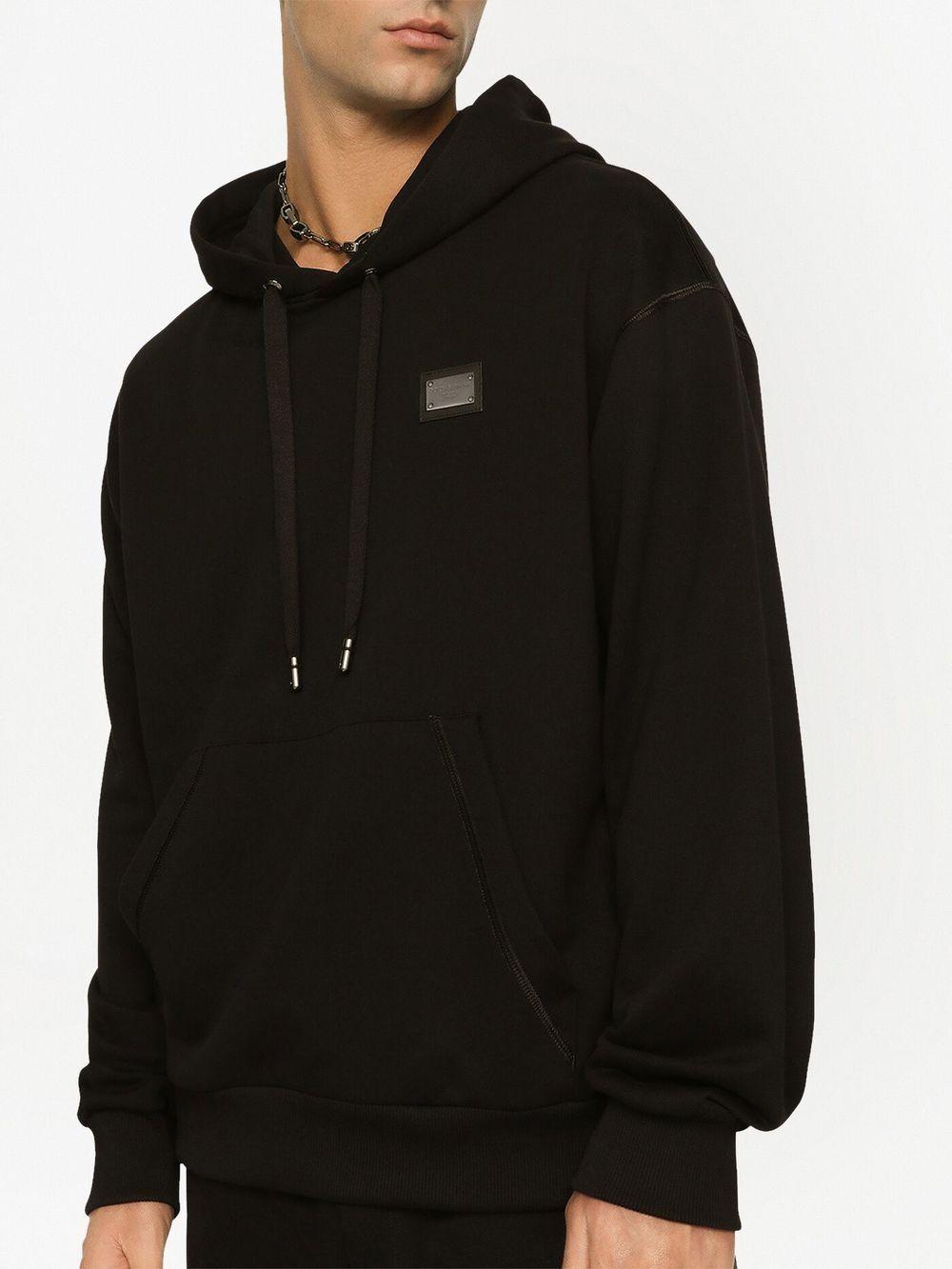 Logo-tag drawstring hoodie<BR/><BR/><BR/> G9ZU0T G7F2GN0000 DOLCE & GABBANA