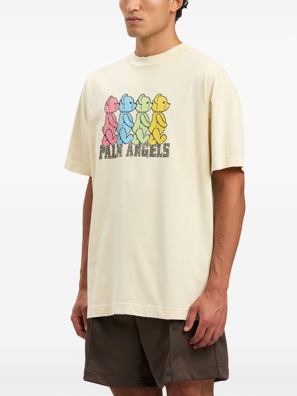 Crossroads Bears T-shirt<BR/><BR/><BR/> PMAA001S25JER006 0B84 PALM ANGELS