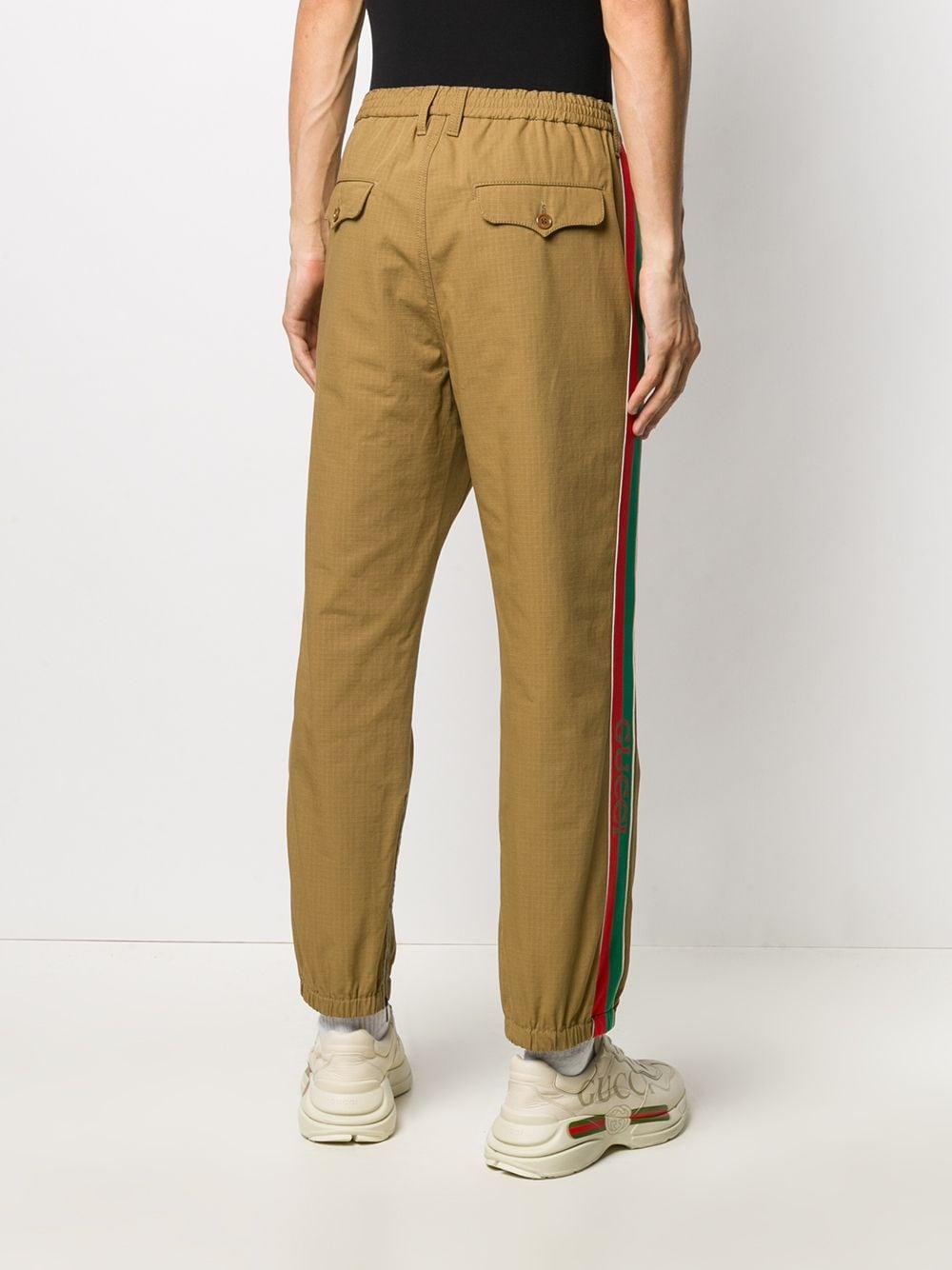 Neutral cotton logo-stripe trousers 615775 XDBBH2109 GUCCI