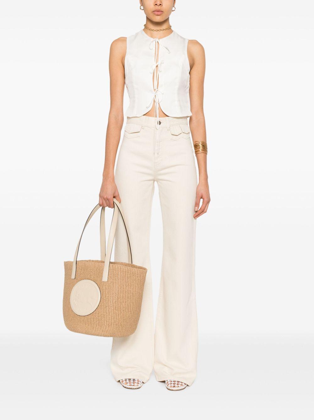 Large Horse Medal Basket in natural fibres CHC25SS591O82 22J CHLOÉ