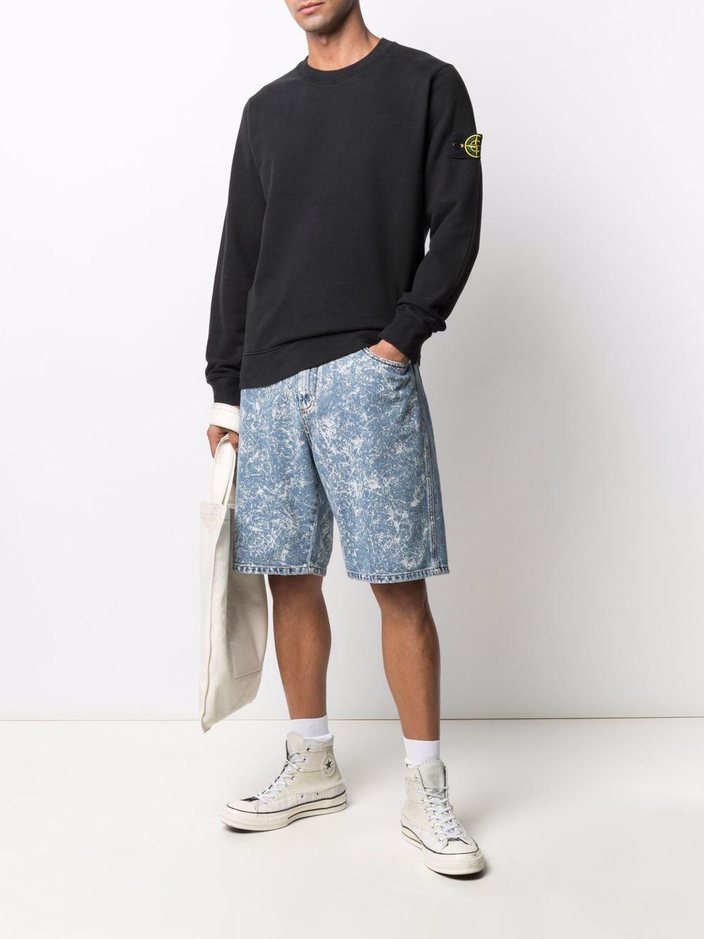 Black cotton logo patch sweatshirt 751563020 V0029 STONE ISLAND
