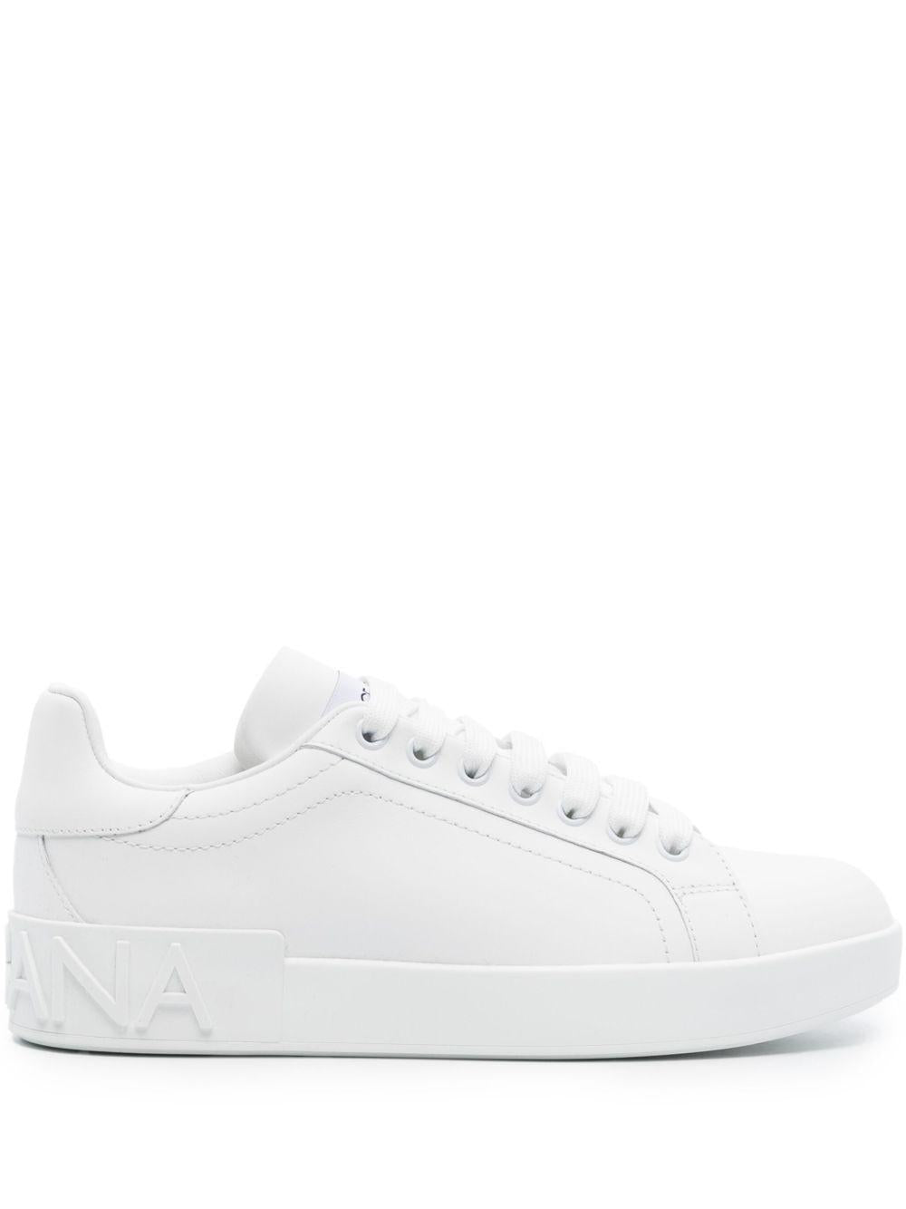 Total white logo-patch sneakers CK1544 A106580001 DOLCE & GABBANA