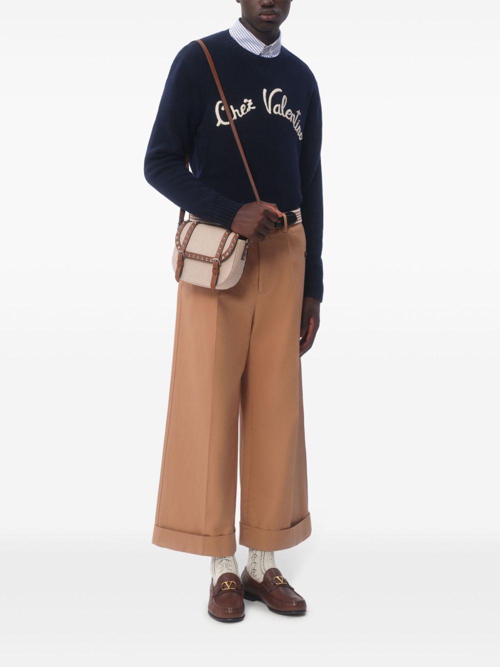 Chez Valentino-embroidered sweater<BR/><BR/><BR/> 6V3KC33LAR8 D51 VALENTINO GARAVANI