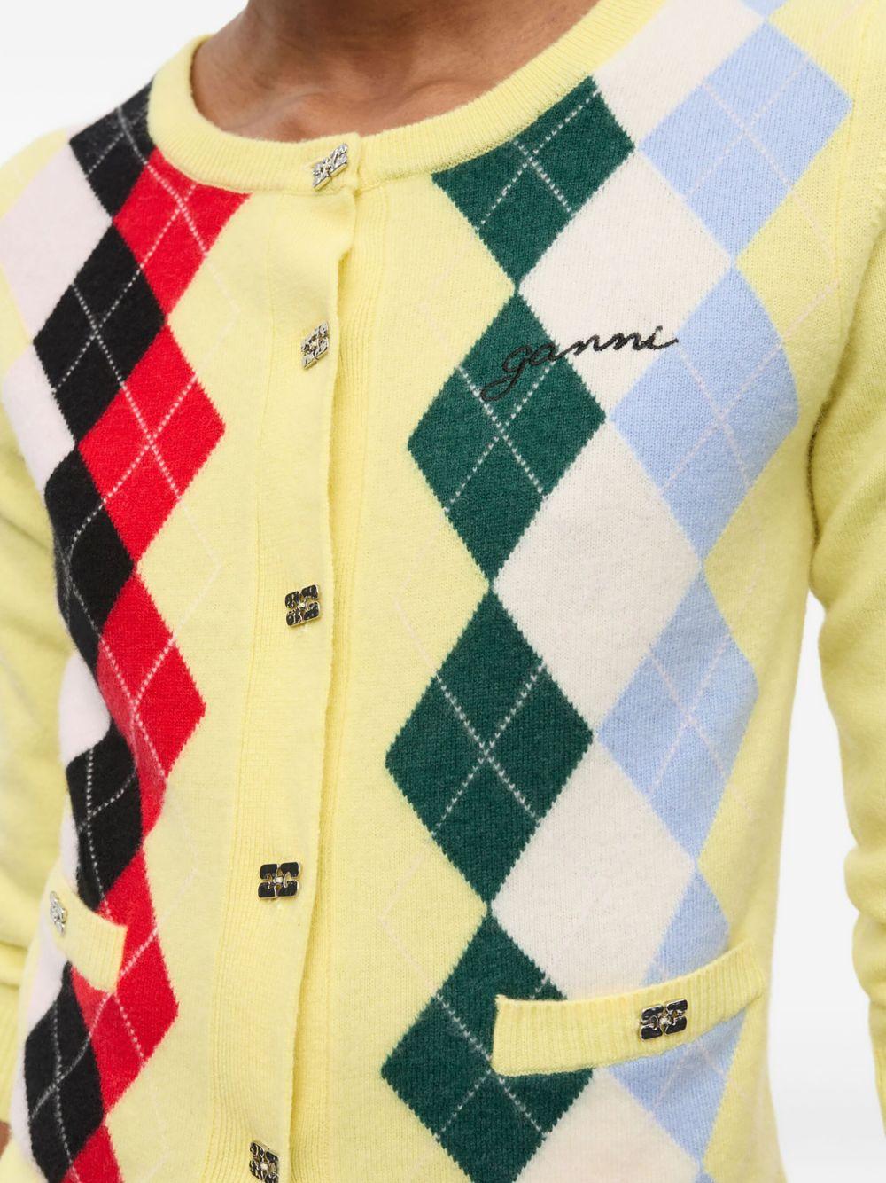 Check Cardigan K2533 122 GANNI