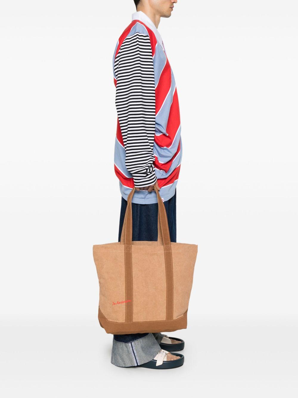 Logo-appliqué tote bag<BR/><BR/> HB0498 FA0331619 JW ANDERSON