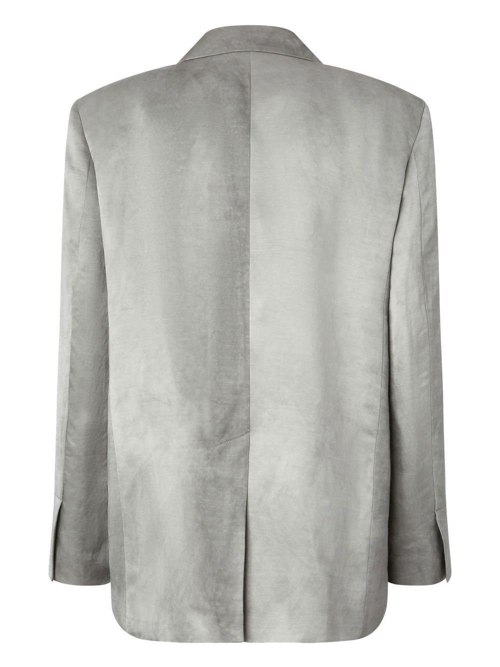Single-breasted blazer in slub satin<BR/> 104716 A2BPI53 PINKO