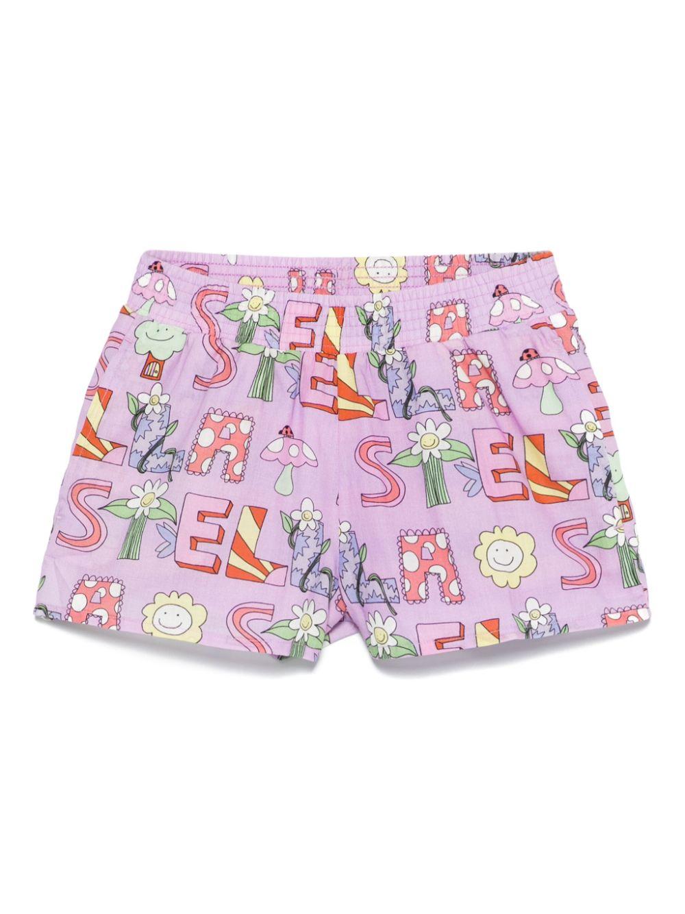 Graphic-print shorts<BR/><BR/><BR/> TW6A99 Z2566567MC STELLA McCARTNEY KIDS