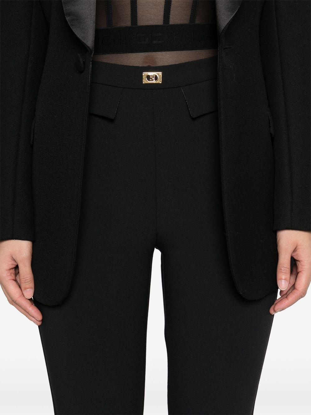 Crêpe slim-fit trousers with logo plaque PA07751E2 110 ELISABETTA FRANCHI