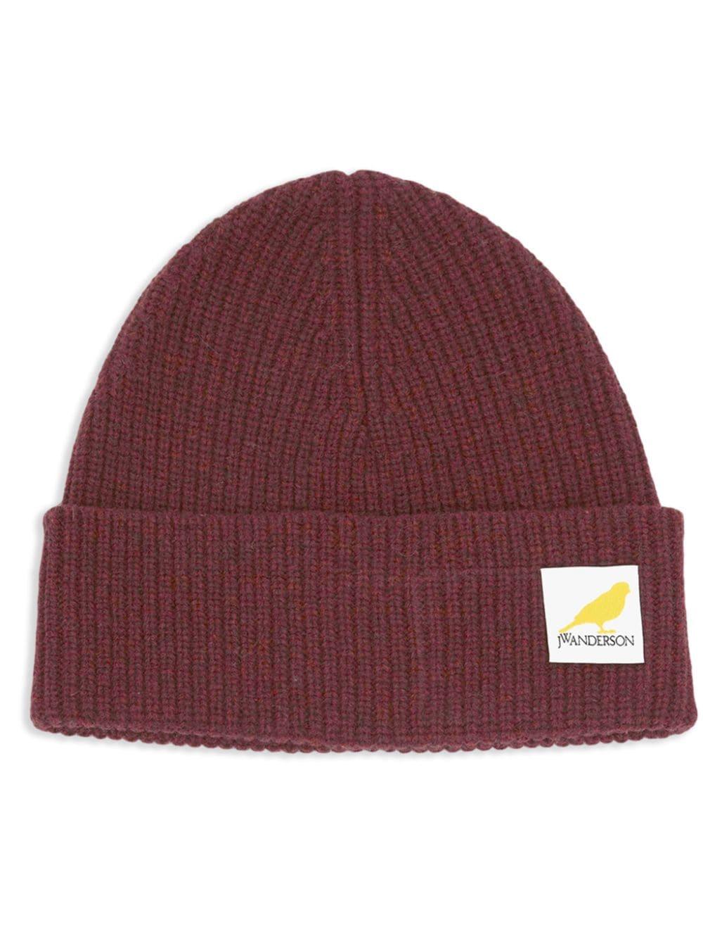 Logo-patch beanie<BR/><BR/><BR/> KW1244 YN0365445 JW ANDERSON