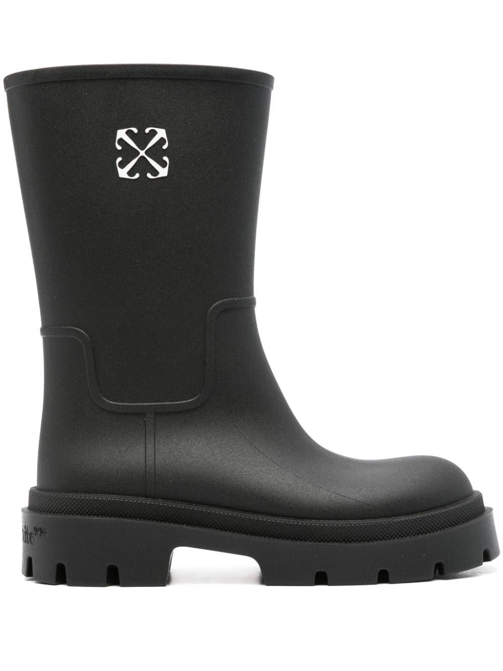 Arrow motif boots OMIE00BC99MAT002 1001 OFF-WHITE