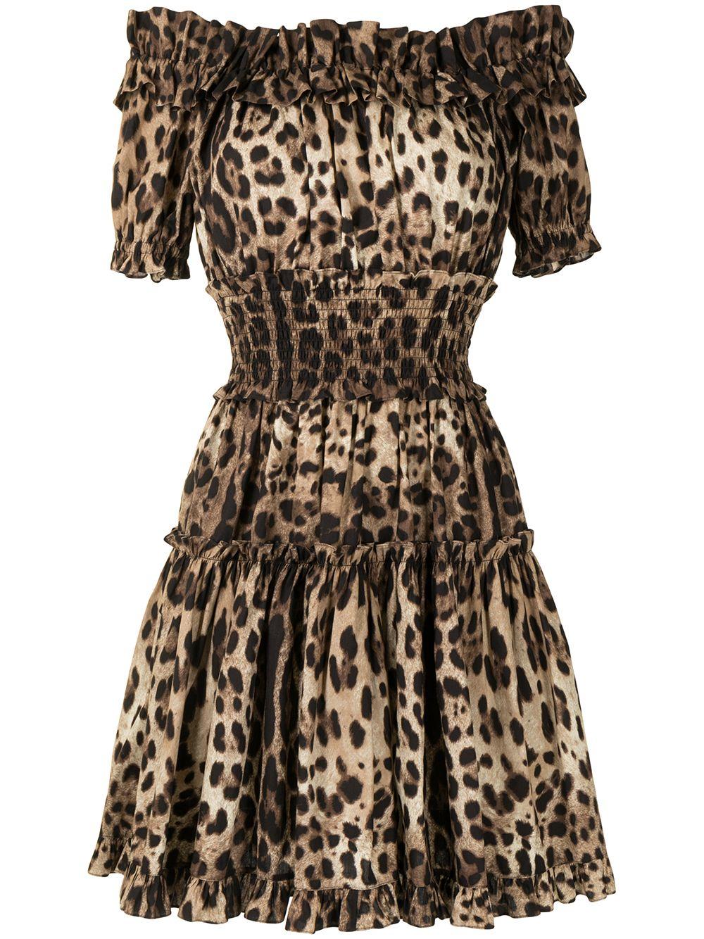 Short leopard-print poplin dress F6A0UT HS5E3HY13M DOLCE & GABBANA