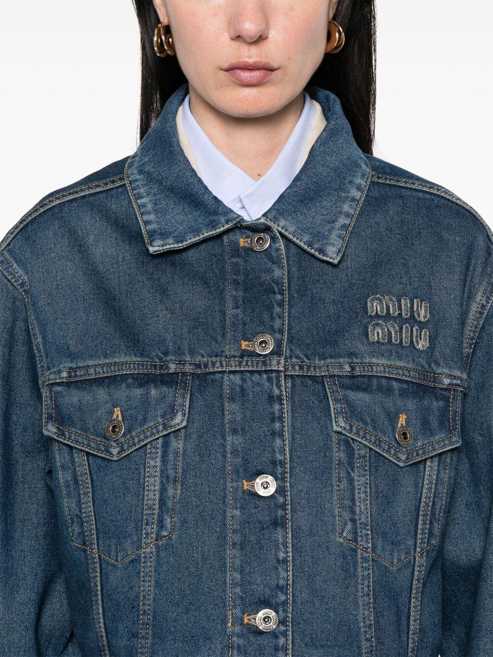 Denim and poplin jacket<BR/><BR/><BR/> GWB247 1568F0008 MIU MIU