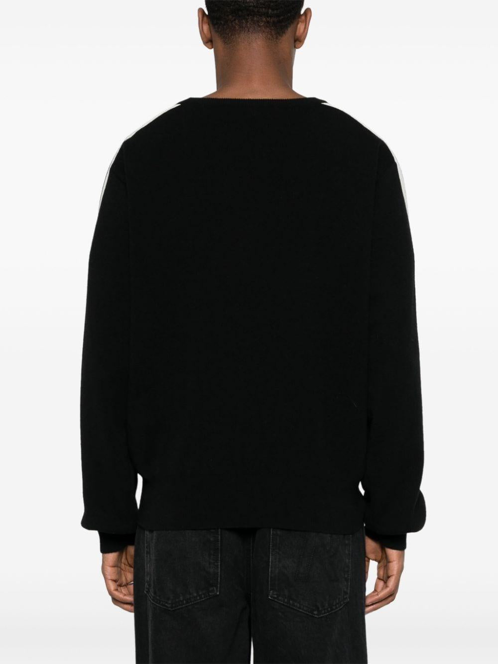 Monogram-embroidered crew-neck jumper<BR/><BR/><BR/> PMHE075F24KNI001 1003 PALM ANGELS