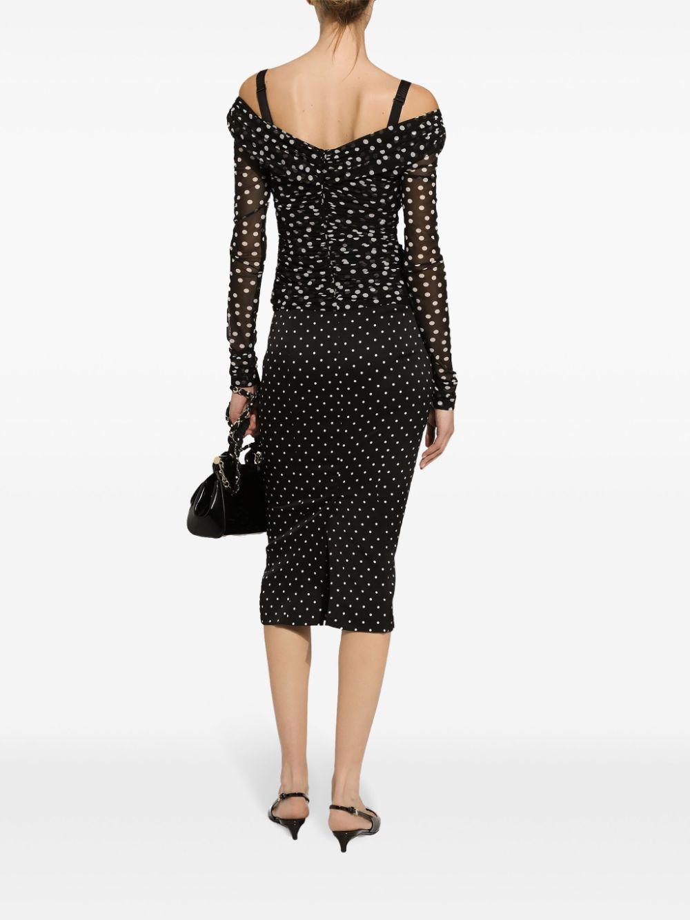Polka-dot tulle top<BR/><BR/><BR/> F7AB5T FSRP2HNBDW DOLCE & GABBANA