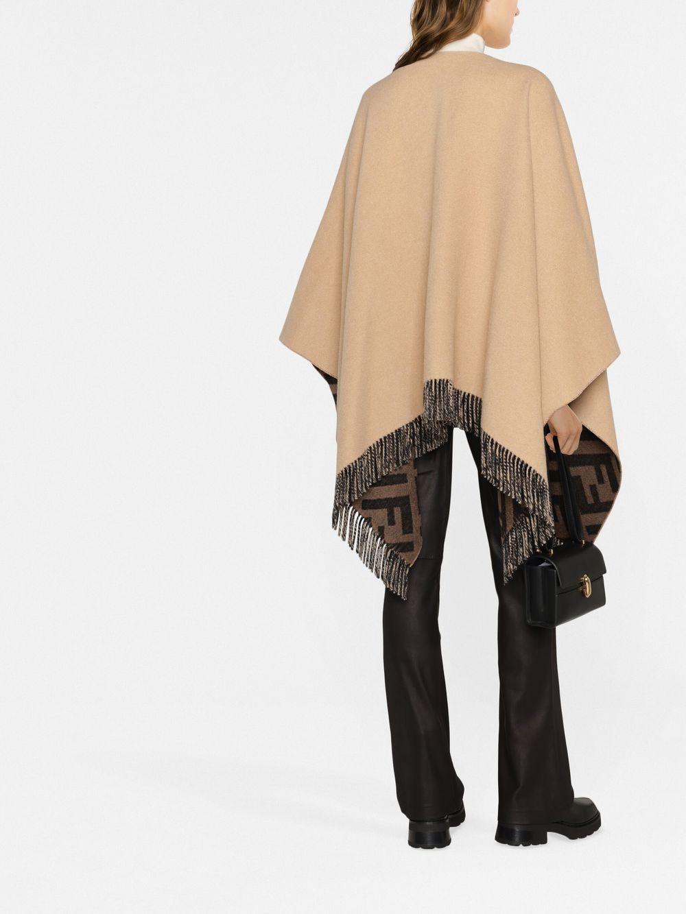Double-fast poncho with fringes FXX715 AEOWF0DKM FENDI