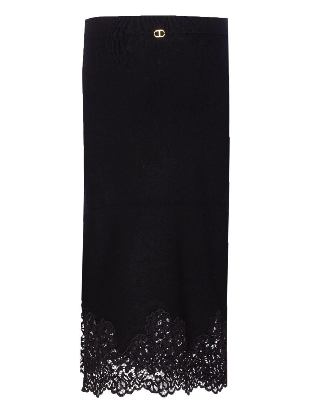 Knit midi skirt with lace 252TP3390 00006 TWINSET