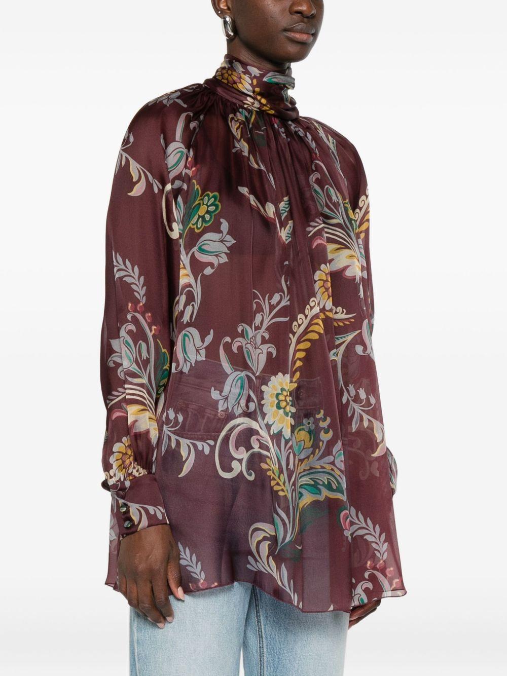 flared high-neck blouse WRJA0150 99SA1M0X0869 ETRO