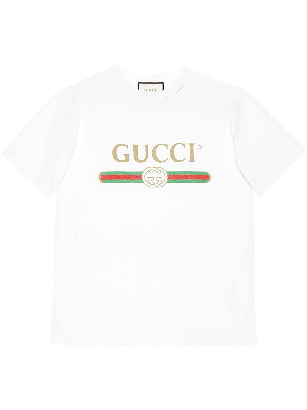 Oversize T-shirt with Gucci logo 457095 X5L899234 GUCCI
