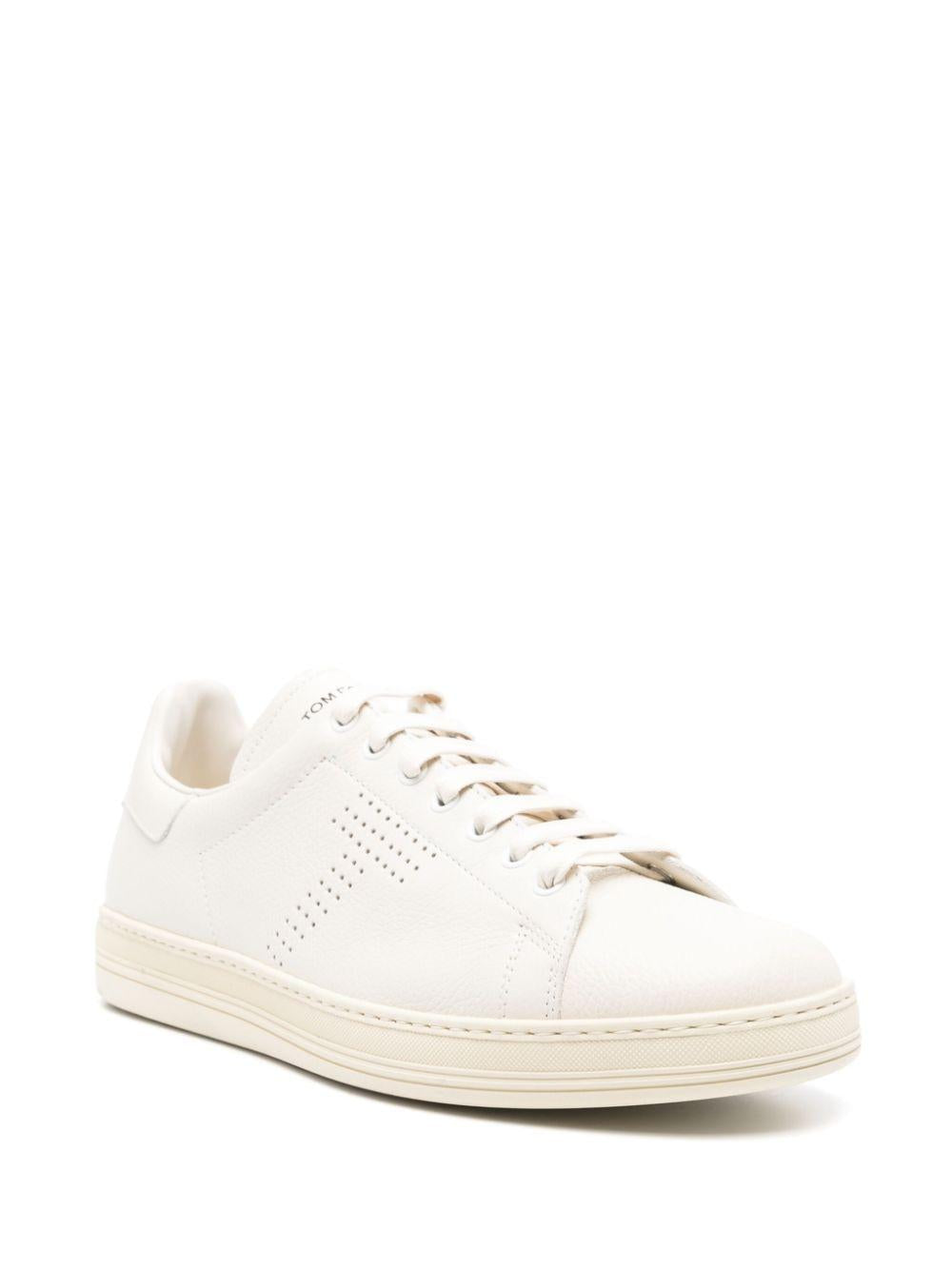 Perforated-logo leather sneakers<BR/><BR/><BR/> J1507 LCL045L3WW06 TOM FORD