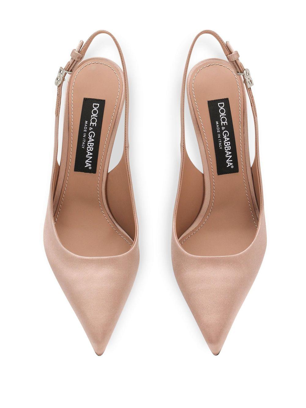 Satin slingback with DG logo: CG0776 A76308H056 DOLCE & GABBANA