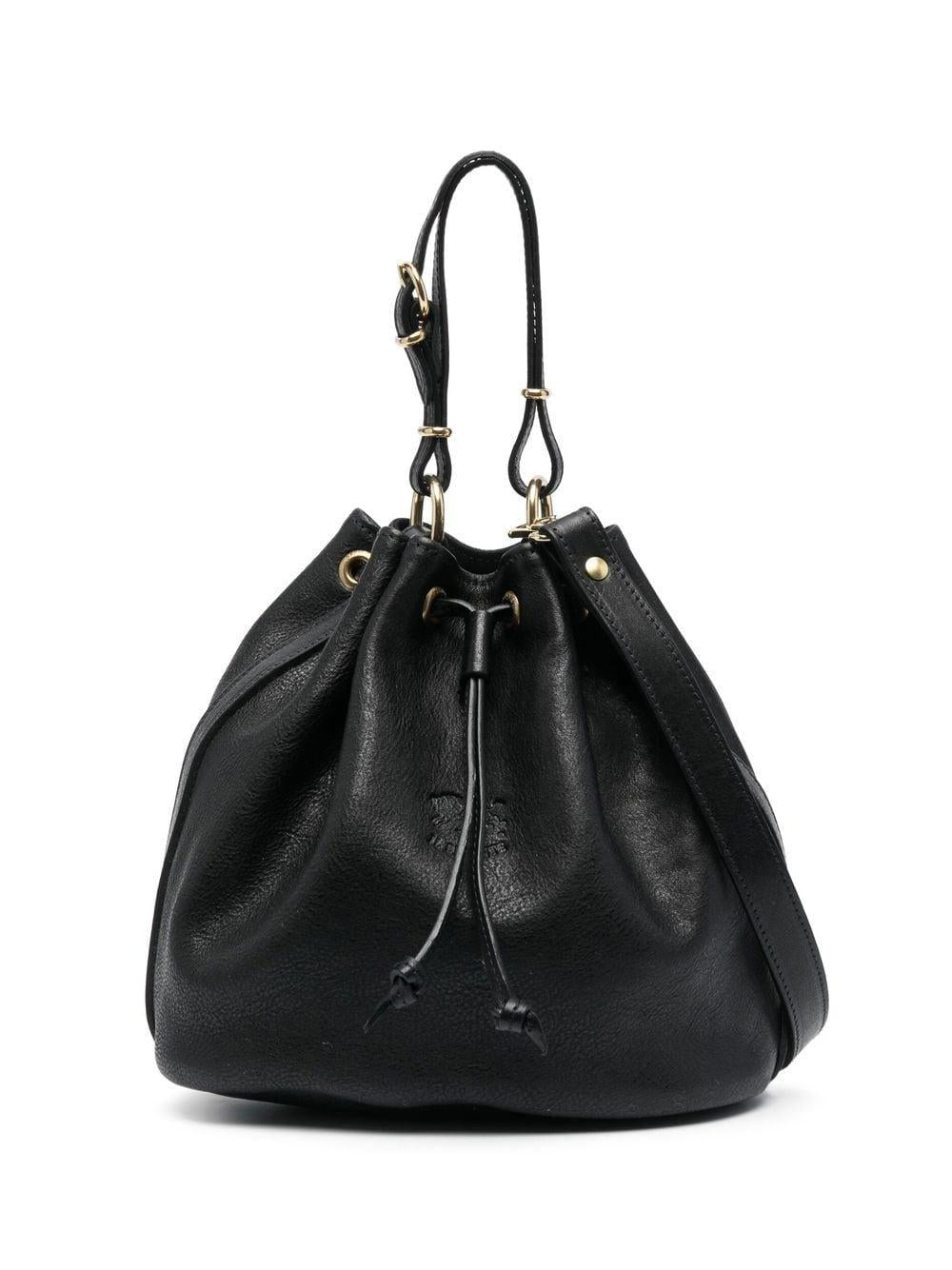 Embossed-logo leather bucket bag BBU001PO0001 BK180 IL BISONTE