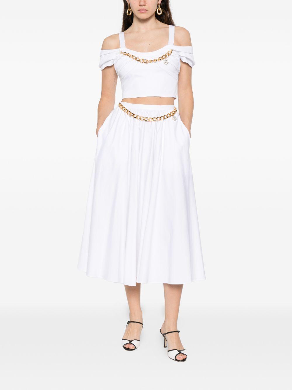 Stretch cotton top with necklace TO04861E2 100 ELISABETTA FRANCHI