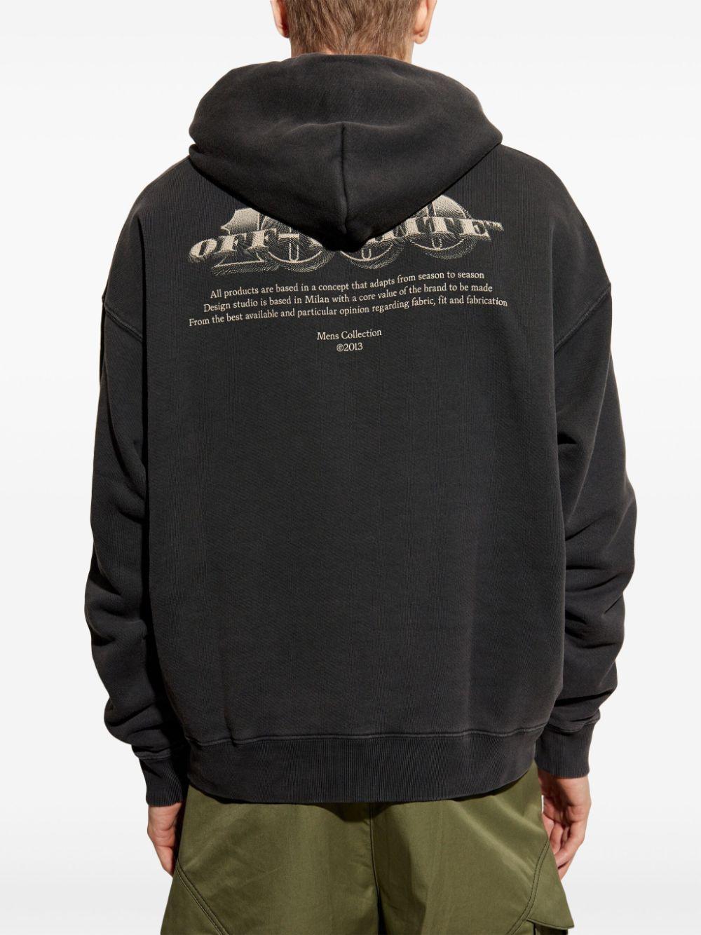 Printed hoodie<BR/><BR/><BR/> OMBB085S25FLE00O 1361 OFF-WHITE