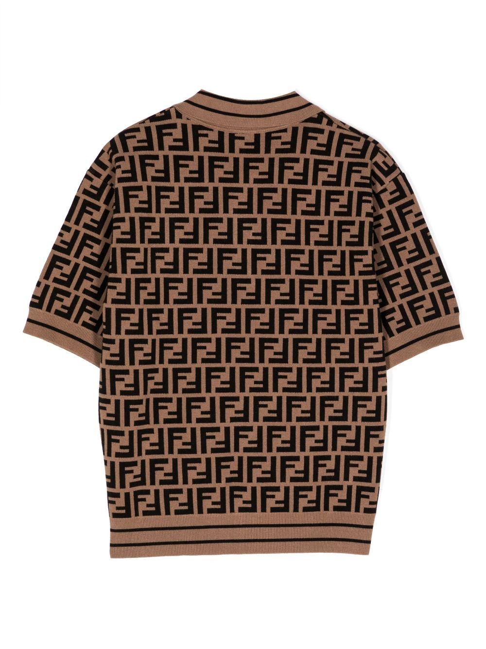 FF logo-print polo shirt JMG094 AEYDF15B6 FENDI KIDS