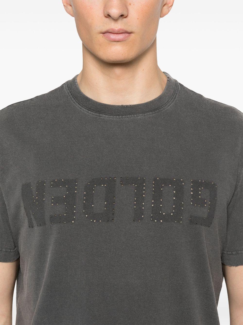 Perforated logo-detail T-shirt<BR/><BR/><BR/> GMP01220 P00067160318 GOLDEN GOOSE