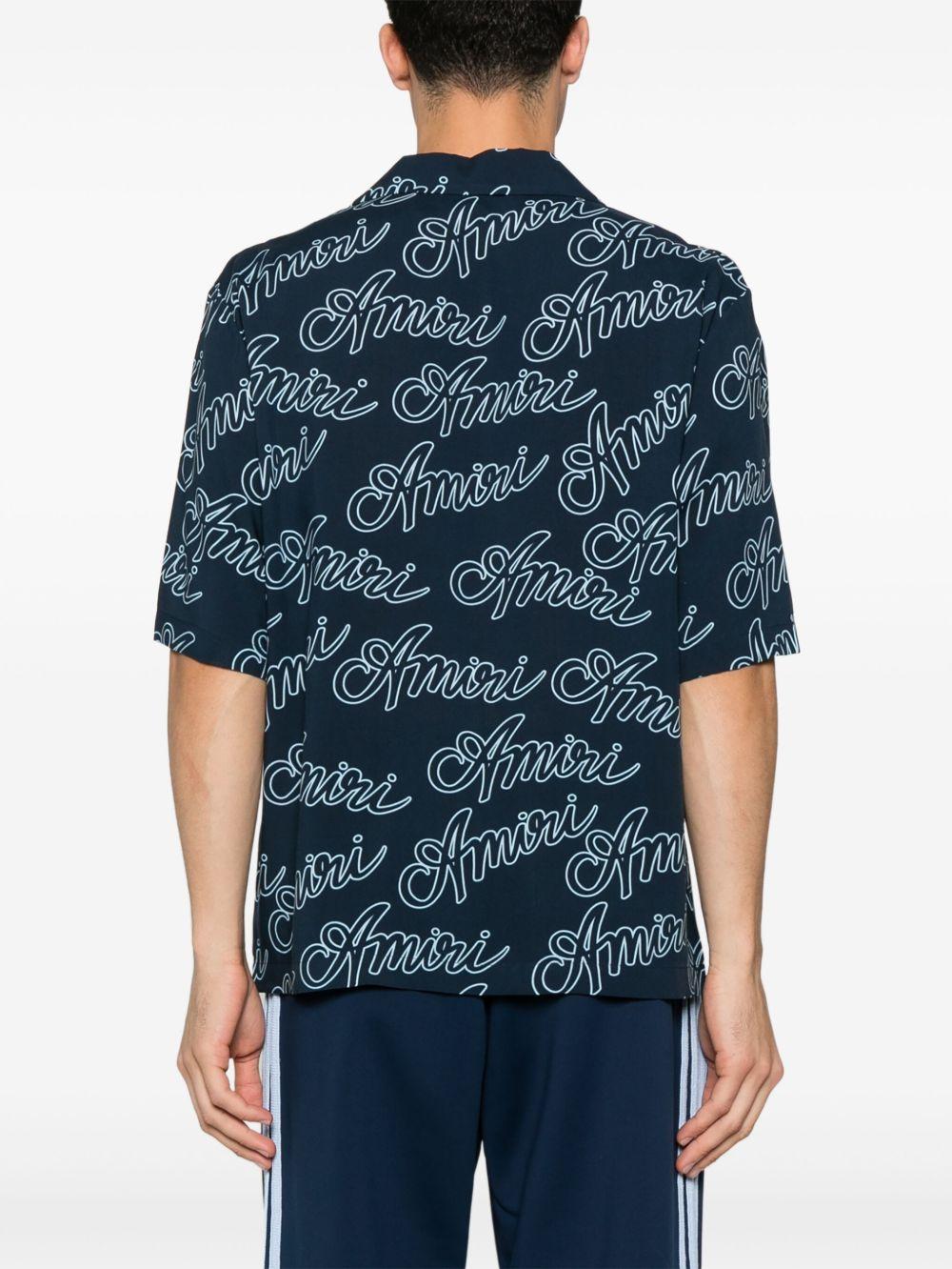 Script shirt<BR/><BR/><BR/> AMSTCA1081 MIDGNIGHT BLUE AMIRI