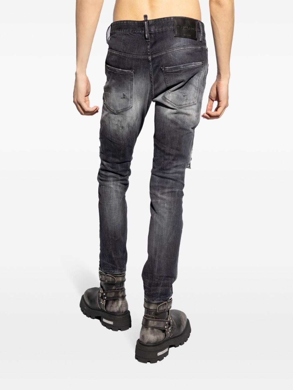 Distressed straight-leg jeans<BR/><BR/><BR/> S74LB1595 S30503900 DSQUARED2
