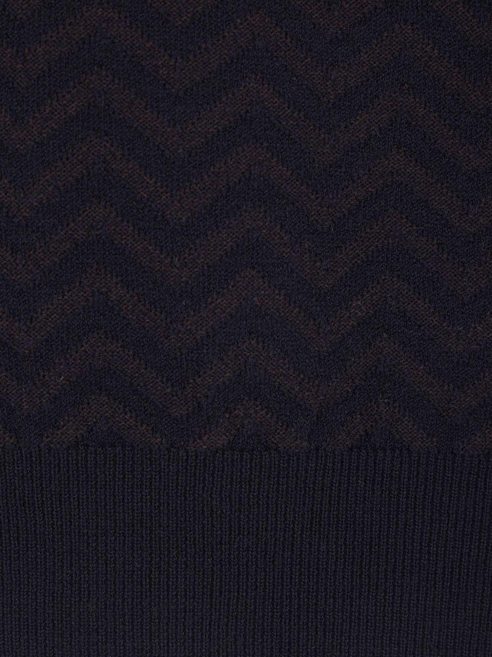Crew neck jumper in virgin wool with chevron vanisé pattern GM001957 AF19069FB016 GIORGIO ARMANI