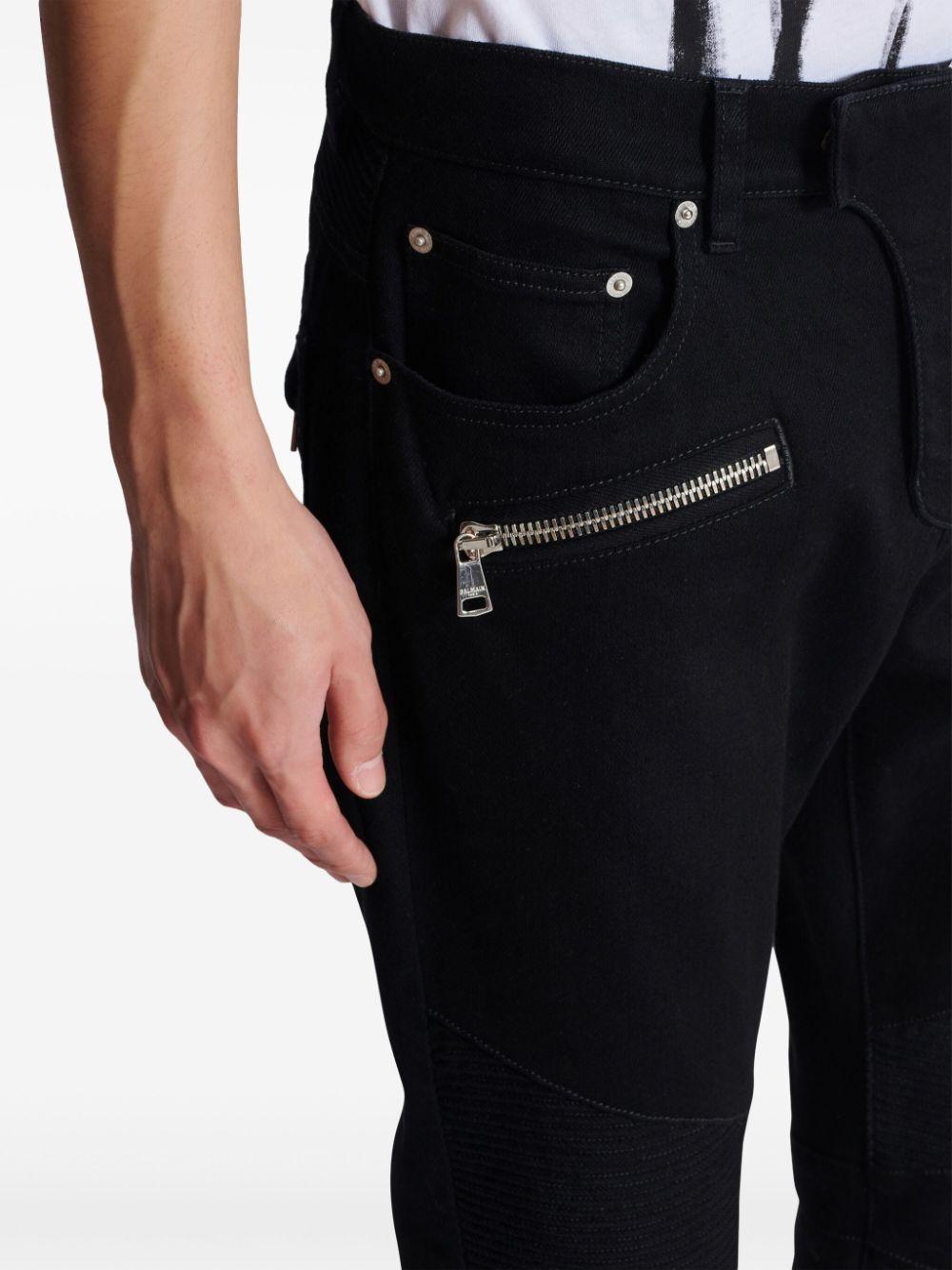 Slim-fit biker jeans<BR/><BR/><BR/> EH1MG115DF63 0PA BALMAIN