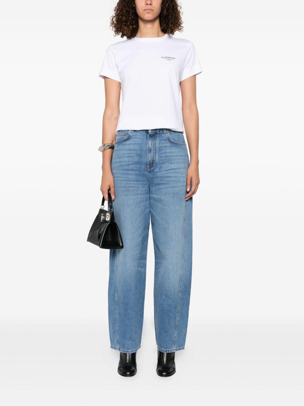 T-shirt in cotton with GIVENCHY Stamp print BW70FJP75N 100 GIVENCHY
